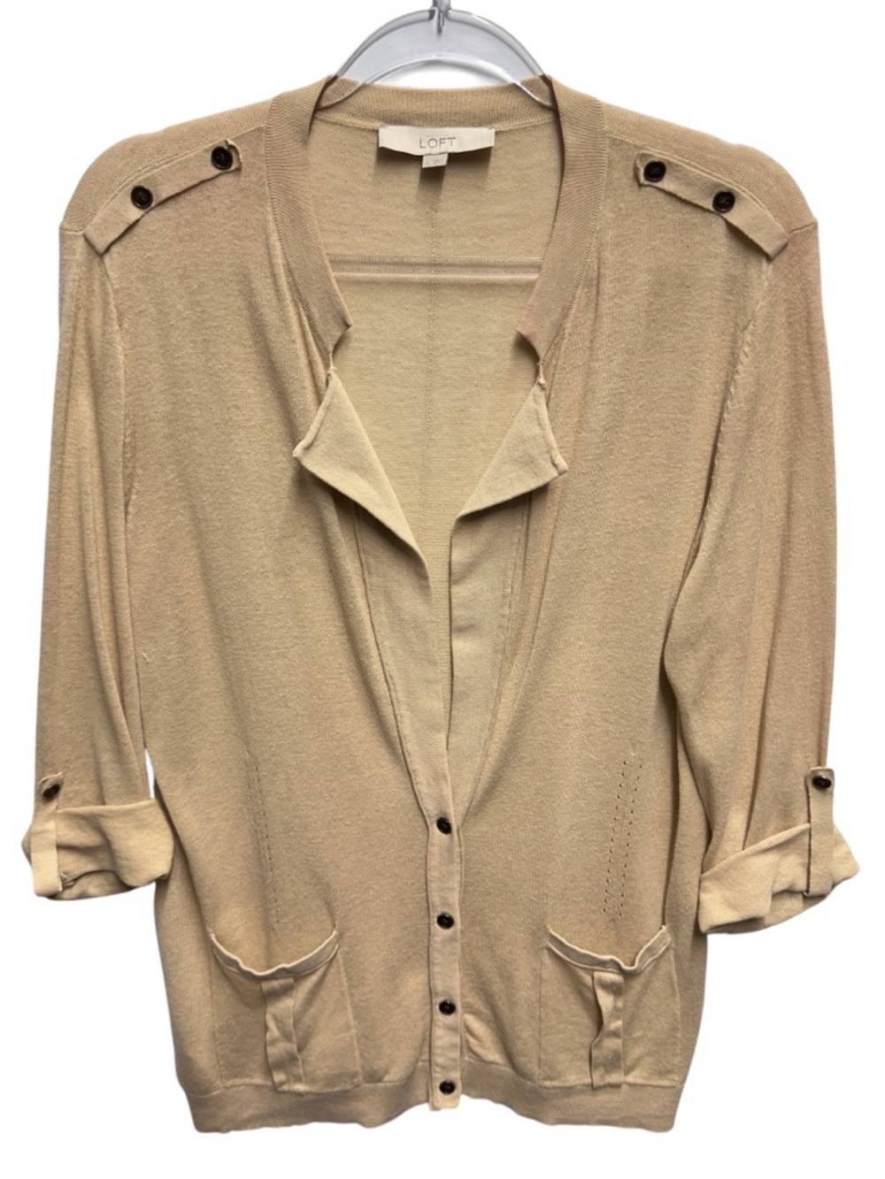 Linen Cotton Knit Utility Safari Sweater Cardigan Topper Jacket Topper Layering